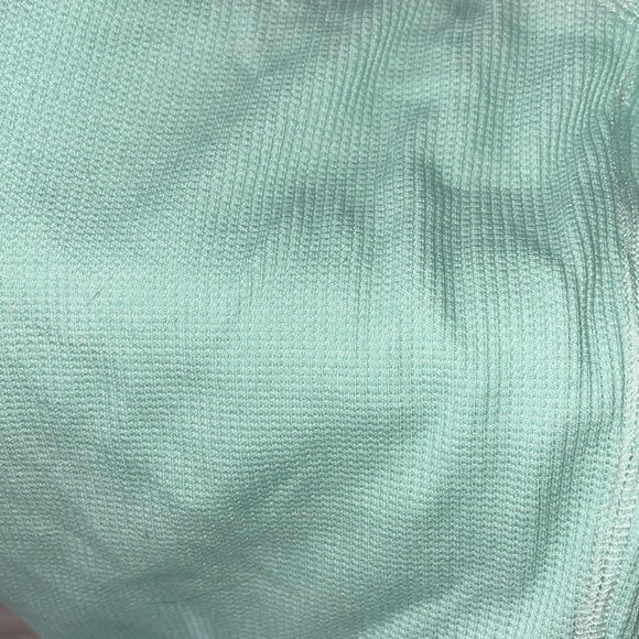 American Eagle Sz S Cropped Waffle Soft Mint Long Sleeve Shirt - Picture 3 of 3